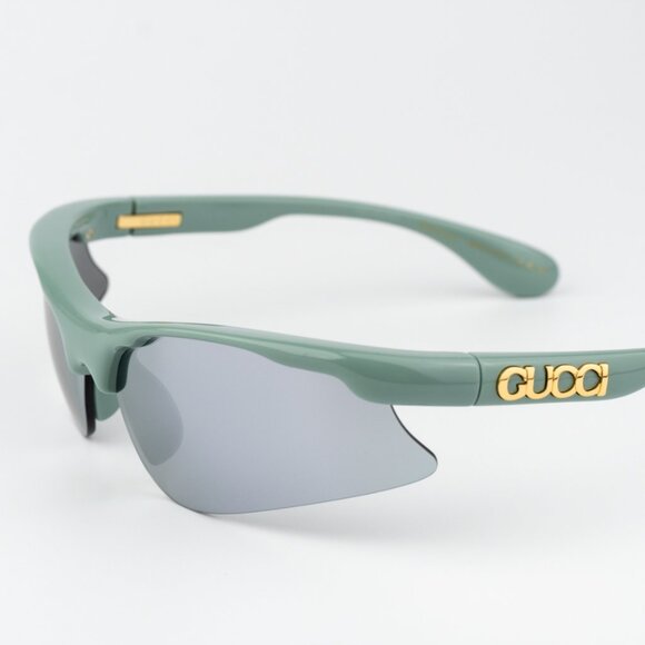 Gucci Men Sunglasses Green Silver Mirror Mask GG1774S 005 BRAND NEW - Picture 3 of 9